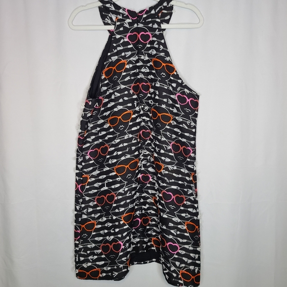Hutch Anthropologie Black Sunglass Motif Embroidered Halter Neck Dress - Picture 8 of 11